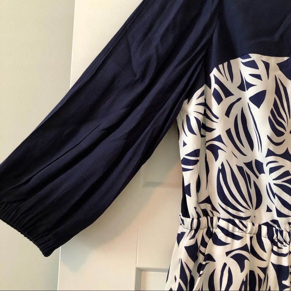 Lilly Pulitzer Blue & White Printed Dress Size 14 - Picture 7 of 10